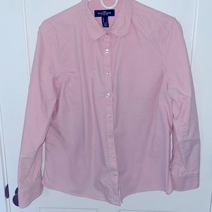 Lands End pink cotton blouse size large petite